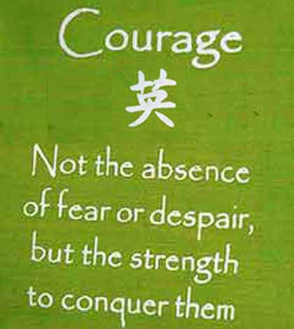 Poster inspiring to be courageous