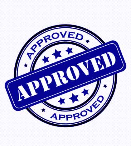 Application approval stamp
