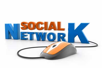 A social network sign with a mouse