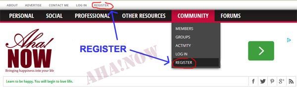 Registration links for membership