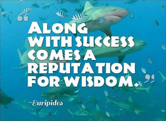 Quote of Euripides on background of sharks