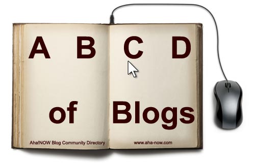 A book with mouse attached and ABCD of Blogs written