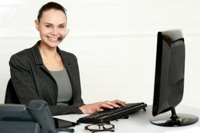 A woman blogger working on computer like in business