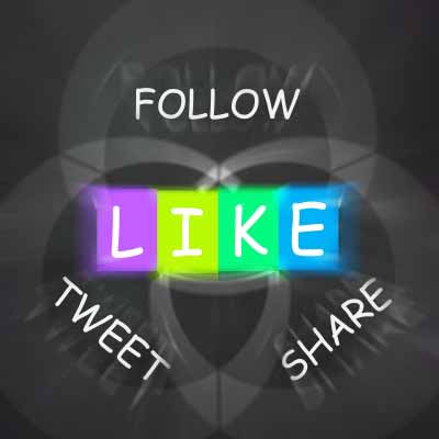 Image showing follow, tweet, like share words