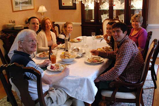 Family at Thanksgiving Dinner