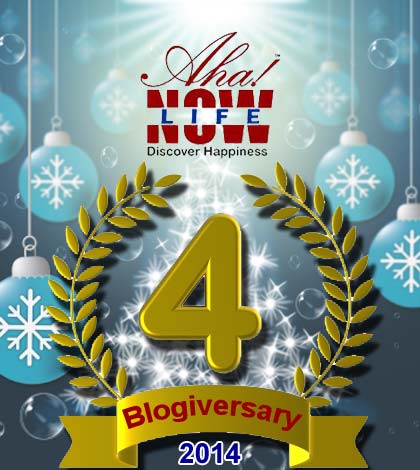 Aha!NOW 4th Anniversary Poster About Lessons of Blogging