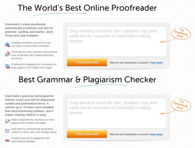 Online Grammarly checking services for proofreading and plagiarism