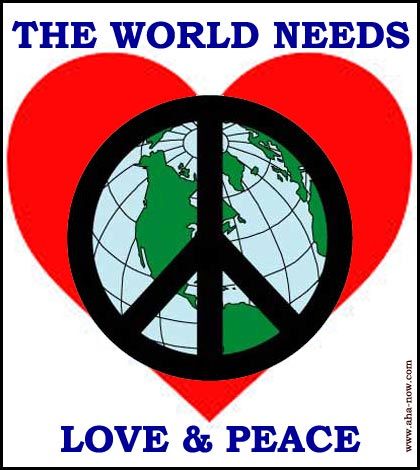 Symbol of peace upon earth and background of heart