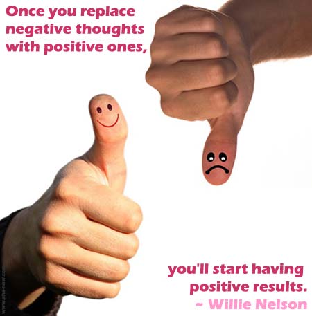 Thumbs up and thumbs down image with happy and sad faces and a quote