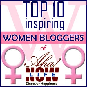 Logo of the Aha!NOW inspiring women blogger award 2015