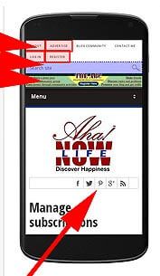 Website layout of Aha!NOW prior to making mobile-friendly