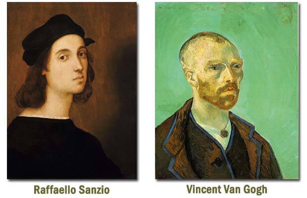 Self portraits or selfies of famous painters