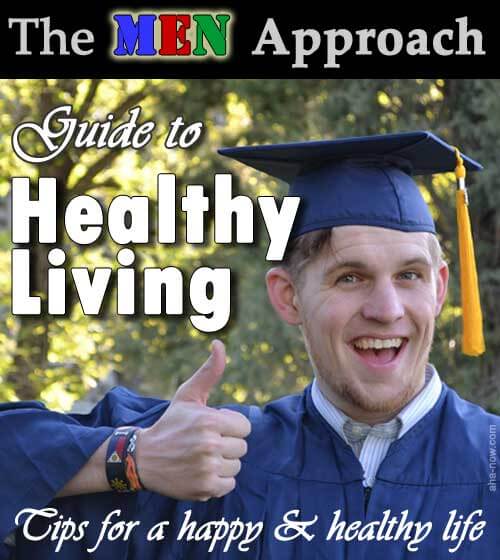A man in doctorate robe pointing to healthy living guide