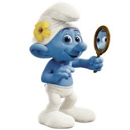 Smurf in a posture of criticism