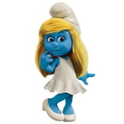 Smurf in a posture of a daydreamer