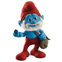 Smurf in a posture of fear