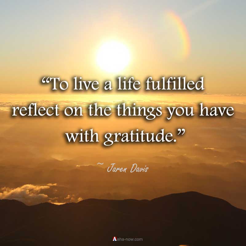 Live a life of gratitude