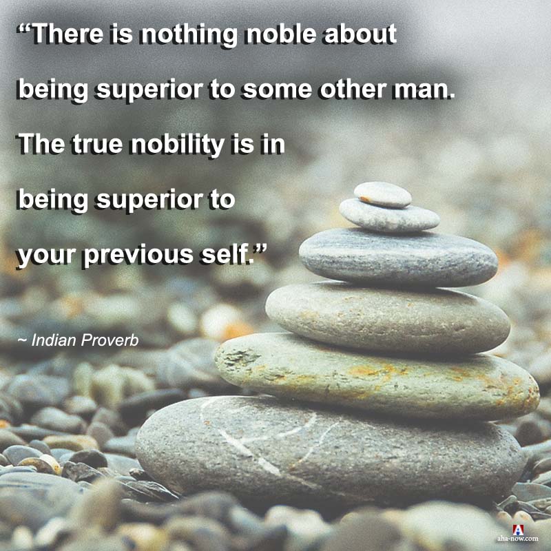 The true nobility is in being superior to your previous self.