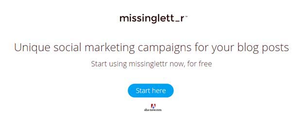 Missingletter social marketing campaign information