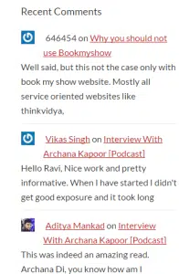 Recent comments plugin