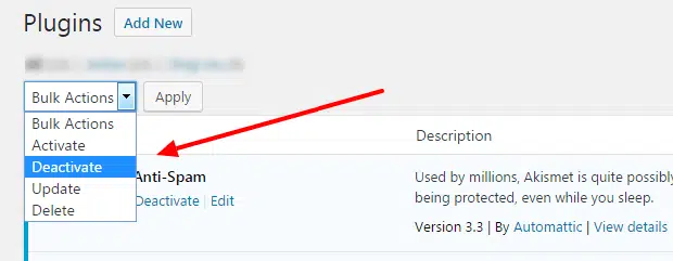 How to deactivate WordPress plugins