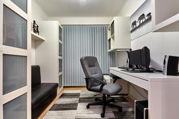 a separate place for office by partitioning the room
