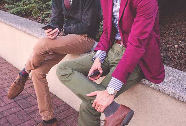 Men wearing trousers