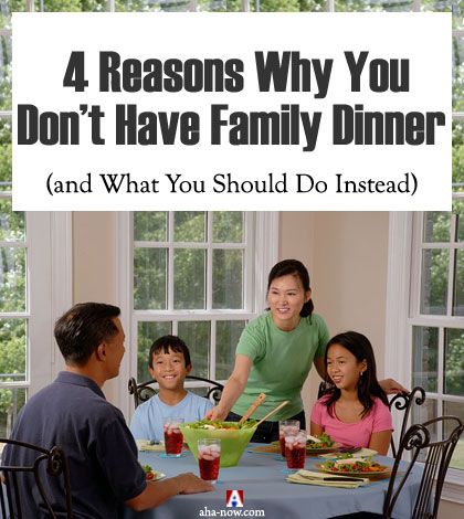 family sitting together at dinner time