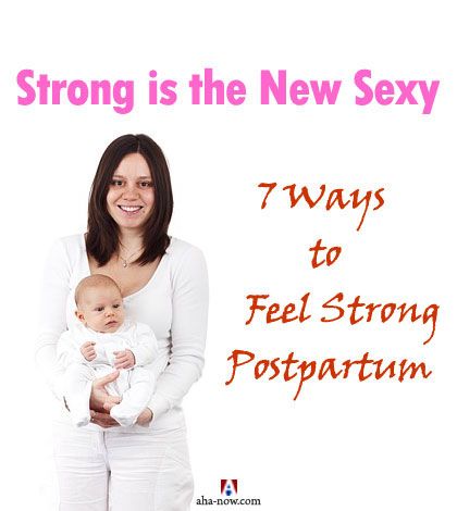 Poster displaying 7 ways to feel strong postpartum