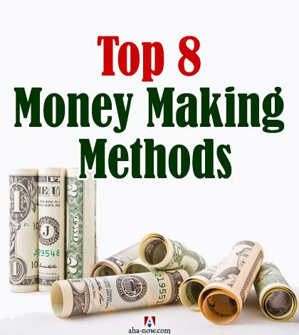 Rolls of cash notes denoting money making methods