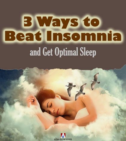 Woman sleeping in the clouds and three birds flying with the text 3 ways to beat insomnia