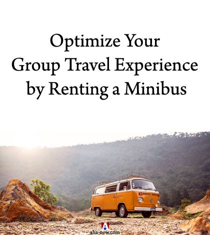 Minibus with nature in background as means to optimize group travel experience