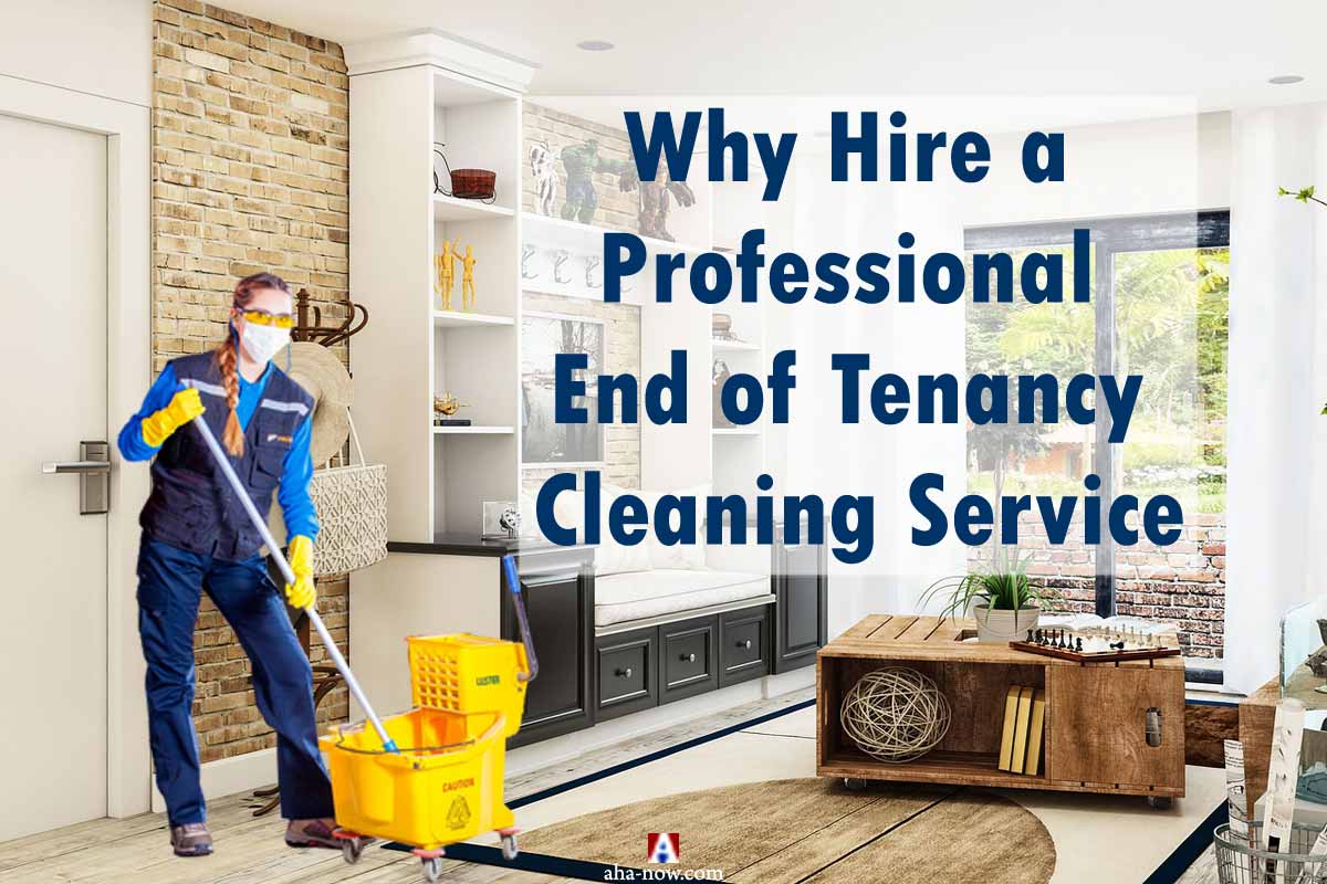 A professional cleaner performing end of tenancy cleaning service at a house