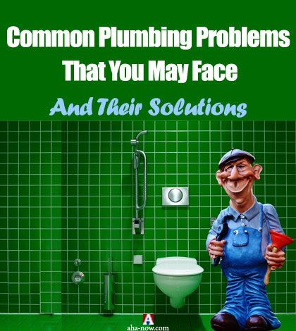 Caricature of a plumber in bathroom sorting out plumbing problems