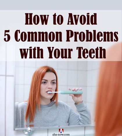 Woman brushing teeth to avoid dental problems
