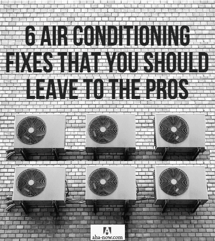 Air conditioners on a wall that need fixes