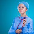 Nurse with stethoscope after passing the course