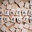 Words mental health formed with letter blocks of scramble