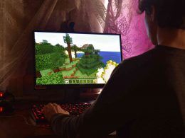 A boy playing MMORPGs on computer