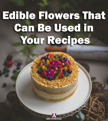 A cake garnished with edible flowers