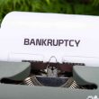 Bankruptcy types on a paper on a typewriter